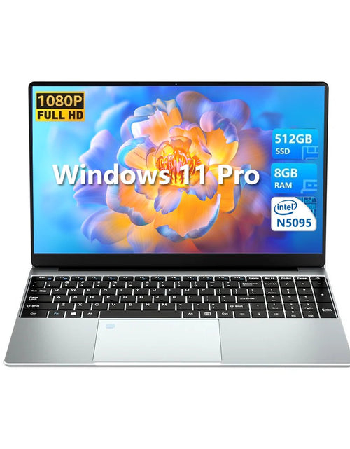 Load image into Gallery viewer, Yepbook 15.6In Laptop,8Gb RAM, 256GB SSD, Intel Celeron N5095, Windows 11 Pro Laptops Computers, Cooling System,38000Mwh Battery, Fingerprint
